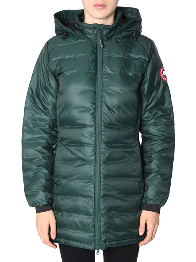 Shop Canada Goose Hooded "camp" Down Jacket In Verde
