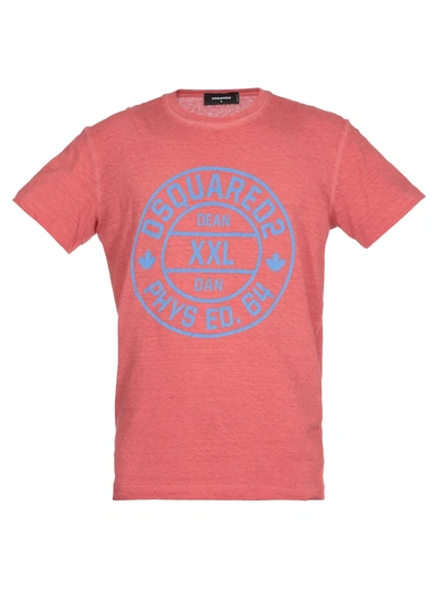 Shop Dsquared2 Cotton T-shirt In Coral