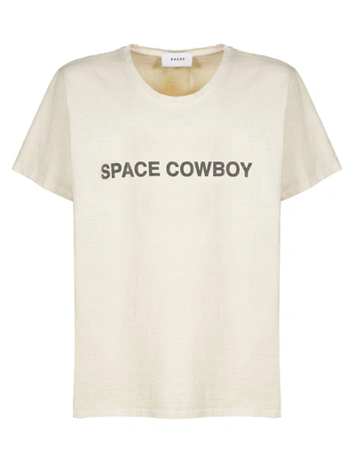Shop Rhude Space Cowboy T-shirt In Beige Nero