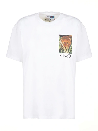 Shop Kenzo Short Sleeve T-shirt In Bianco Multicolor