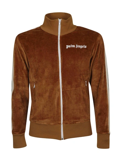 Shop Palm Angels Chenille Track Jacket In Brown