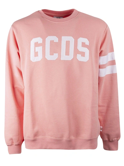 Shop Gcds Striped Trim Sweatshirt In Pink