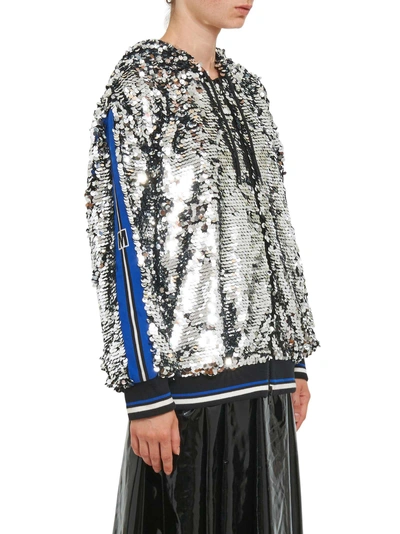 Shop Msgm Hoodie In Silver