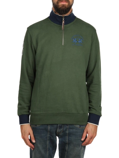 Shop La Martina Cotton Sweatshirt In Dark Green