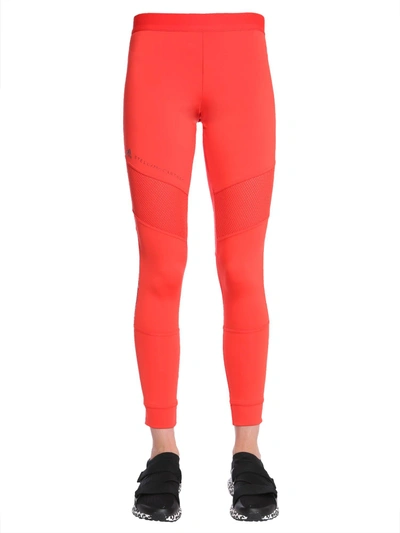 Shop Adidas By Stella Mccartney Performance Essentials Tights In Rosso