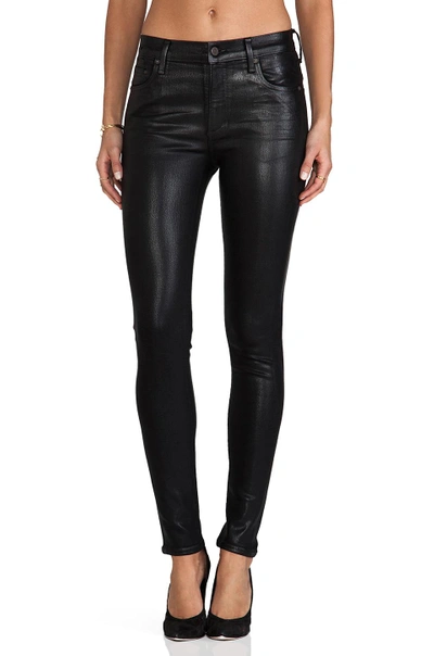 Shop Citizens Of Humanity Rocket High Rise Coated Skinny In Black