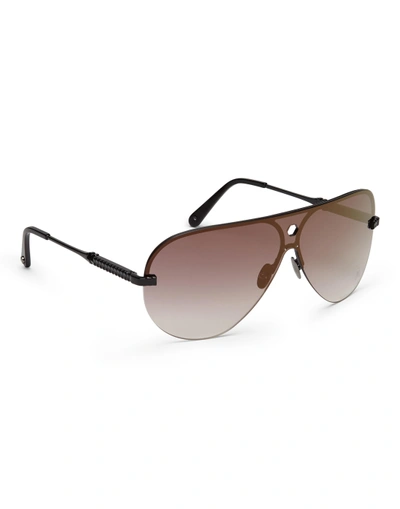 Shop Philipp Plein Sunglasses Shoot In Black/brown/fume/gold