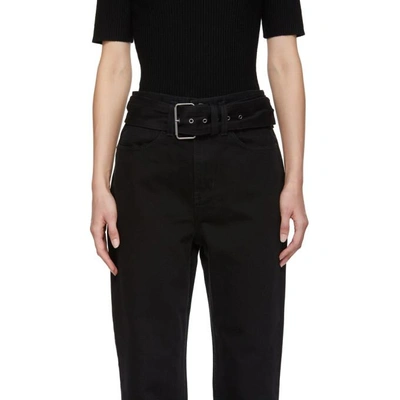 Shop Proenza Schouler Black Pswl Belted Skater Jeans In 00207 Black