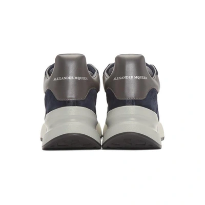 Shop Alexander Mcqueen Navy & Indigo Oversized Runner Sneakers