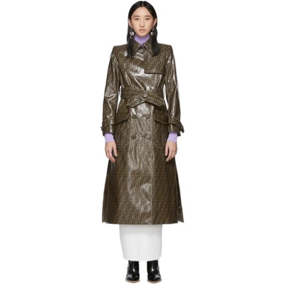 Shop Fendi Brown Forever  Trench Coat