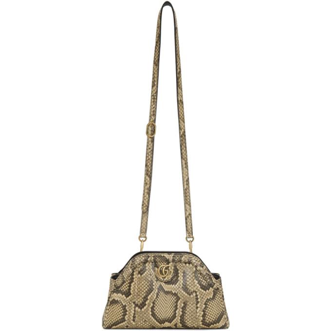 Gucci Yellow Python Re Belle Shoulder Bag In 9382 Natura Modesens