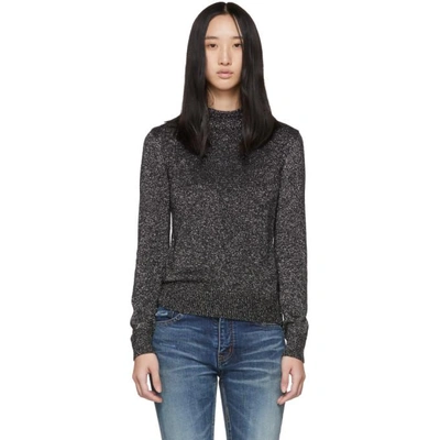 Shop Saint Laurent Silver Lurex Sweater In 1081 Silver