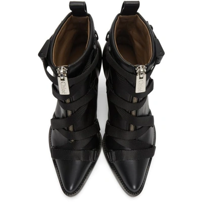 Shop Chloé Chloe Black Closed Strap Tracy Boots In 001 Black