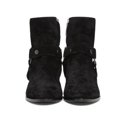 Shop Saint Laurent Black Suede West Boots In 1000 Black