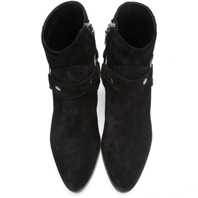 Shop Saint Laurent Black Suede West Boots In 1000 Black