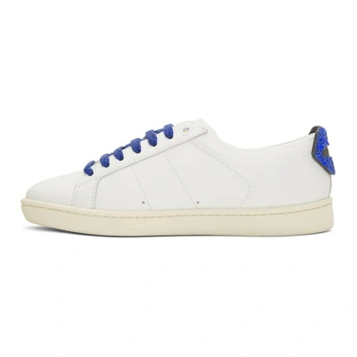 Shop Saint Laurent White Glitter Lips Court Classic Sneakers In 9415 Wh Tur