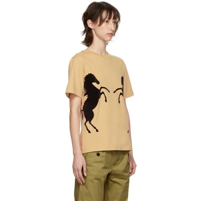 Shop Chloé Chloe Beige Horse T-shirt In 284 Sandybe