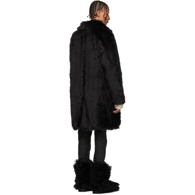 Shop Saint Laurent Black Faux-fur Coat In 1000 Black