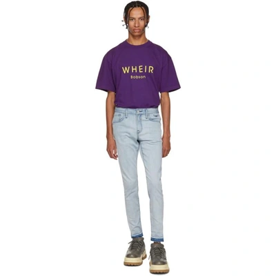 Shop Wheir Bobson Blue Remake Skinny Jeans In Fs-lghtfade