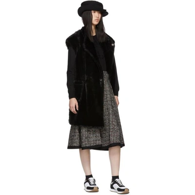 Shop Tricot Comme Des Garcons Black Fancy Tweed Skirt In 1 Black