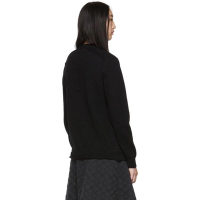 Shop Tricot Comme Des Garcons Black Floral Jacquard Sweater In 1 Black