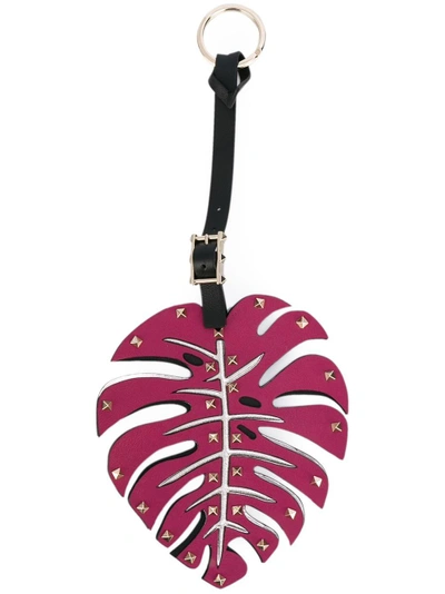 Shop Valentino Leaf Bag Charm In Pink