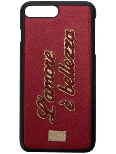 Shop Dolce & Gabbana L'amore È Bellezza Iphone 7+ 8+ Case - Red