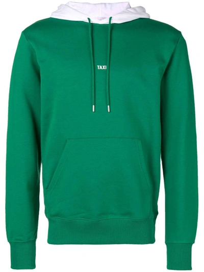 Shop Helmut Lang Panelled Hoodie - Green