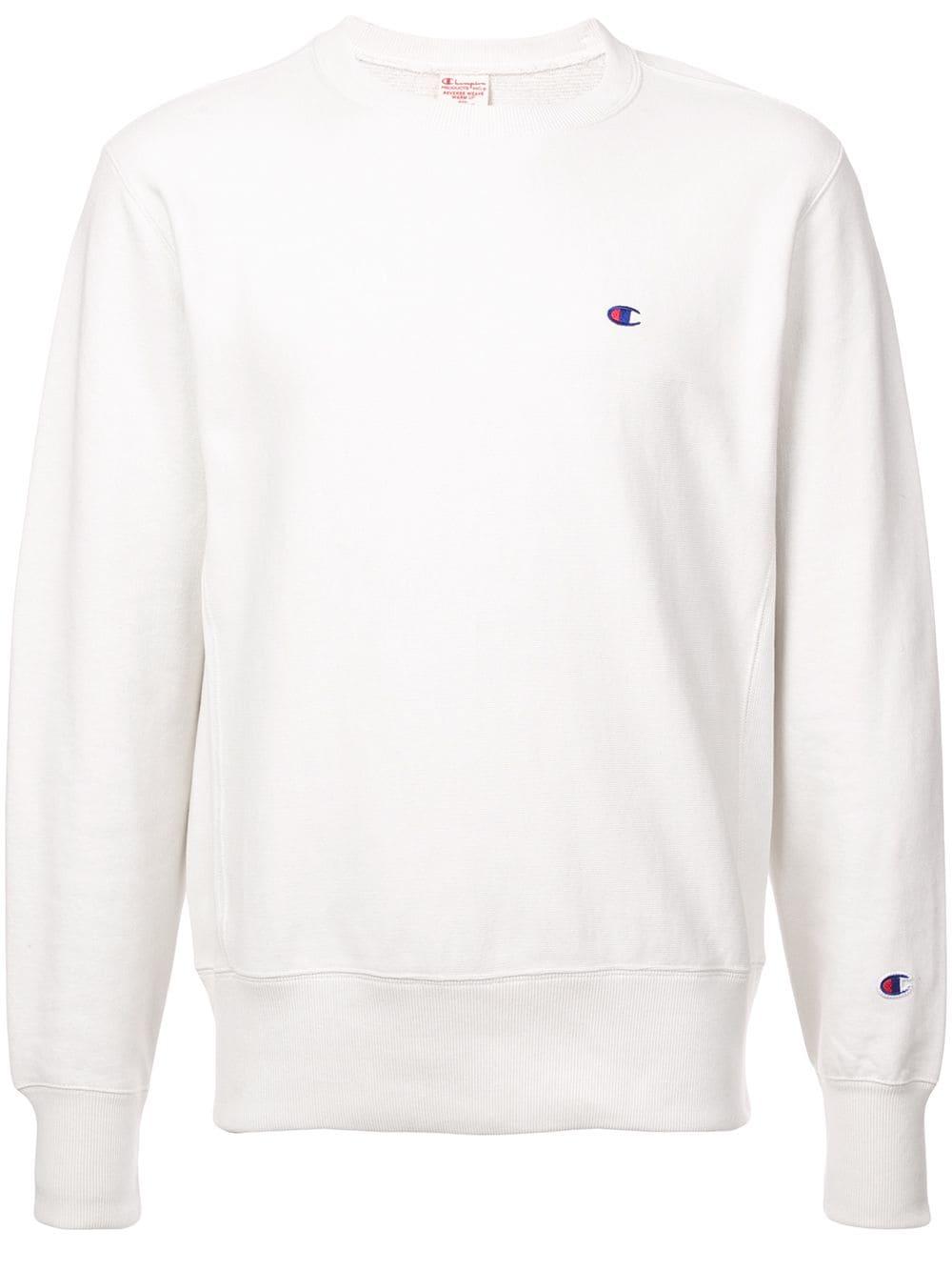 black and white small logo hoodie by champion