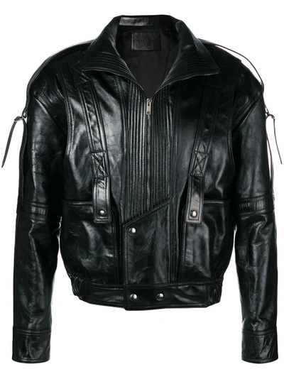Shop Givenchy Zipped Leather Jacket In Black