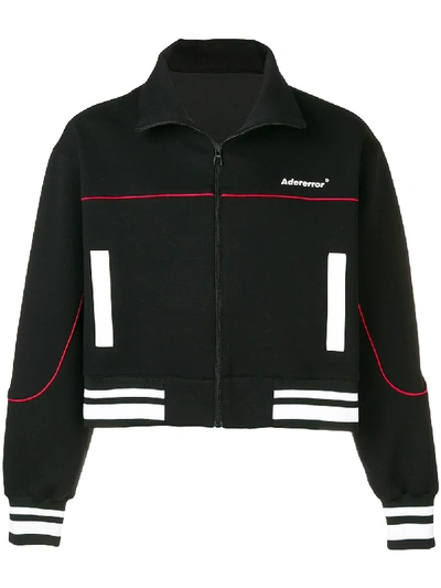 Shop Ader Error Cropped Sports Jacket - Black