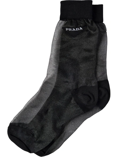 Prada Two Toned Sock In Black ModeSens
