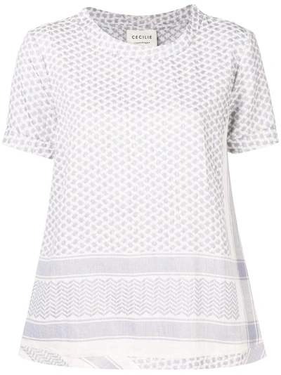 Shop Cecilie Copenhagen Mesh Pattern T In Blue