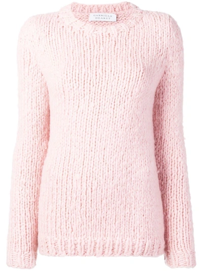 Shop Gabriela Hearst Cashmere Knitted Sweater In Pink