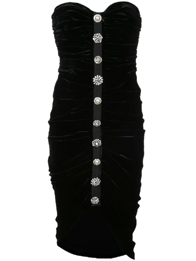 Shop Veronica Beard Embellished Strapless Dress - Black