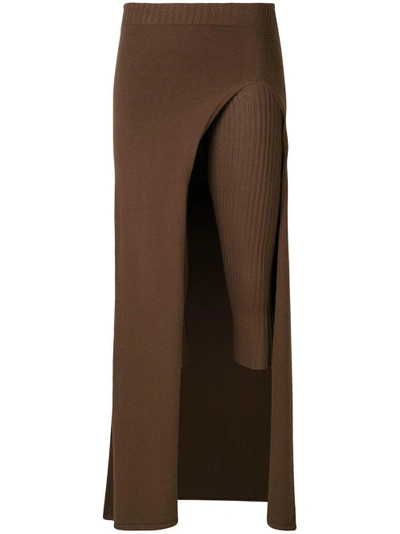 Shop Jacquemus Cropped Pareo Trousers - Brown