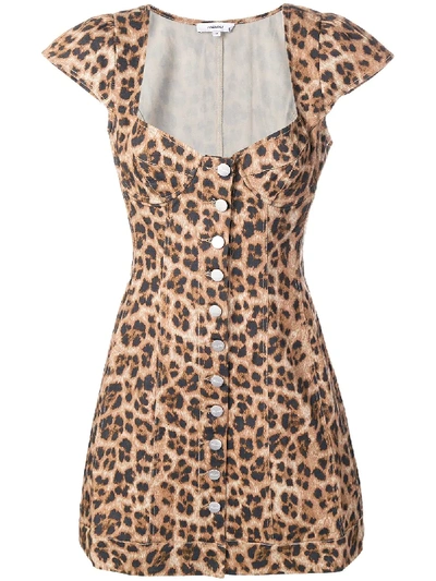 Shop Miaou Gigi Leopard Print Dress In Brown