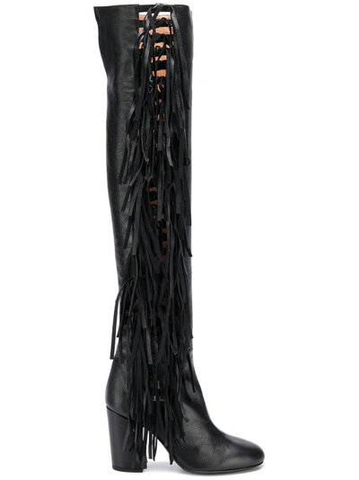 Shop Laurence Dacade Sybille Fringed Boots - Black