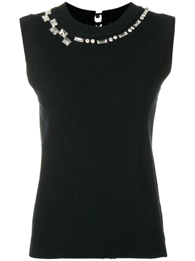Shop Marc Jacobs Embellished Knitted Top - Black