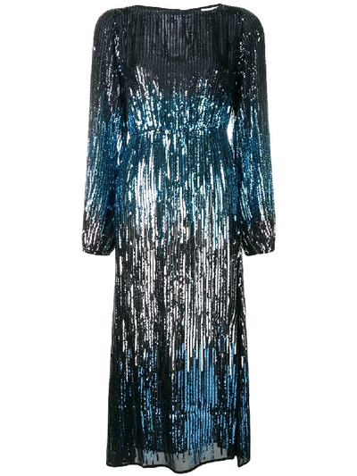 Shop Rixo London Coco Sequin Embellished Dress - Blue