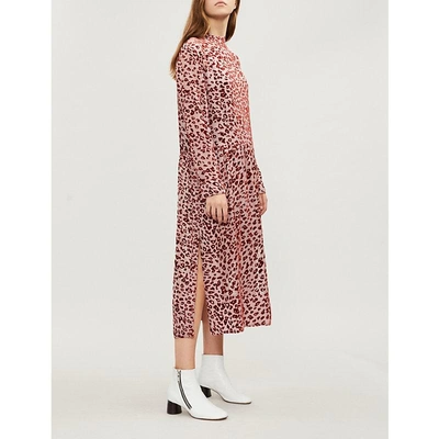 Shop Rag & Bone Gia Devoré Leopard-print Dress In Pink/rust