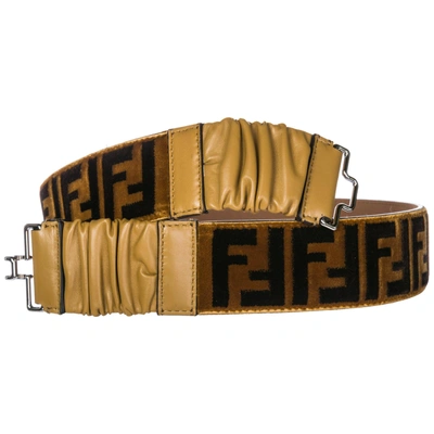 Shop Fendi Women's Genuine Leather Belt In Brown