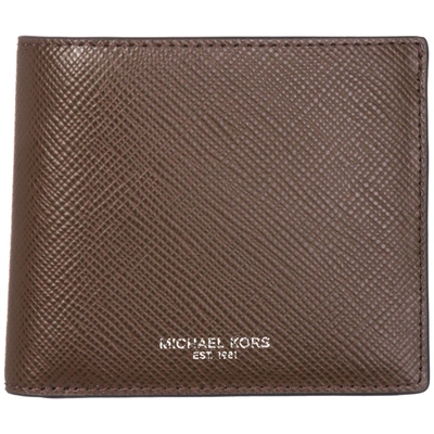 Shop Michael Kors Men's Genuine Leather Wallet Credit Card Bifold  Harrison In Brown