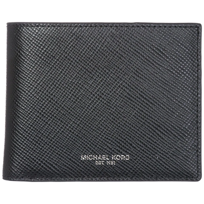 Shop Michael Kors Men's Genuine Leather Wallet Credit Card Bifold  Harrison In Black