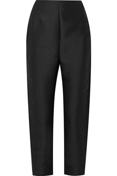 Shop Totême Elda Wool-blend Tapered Pants In Black