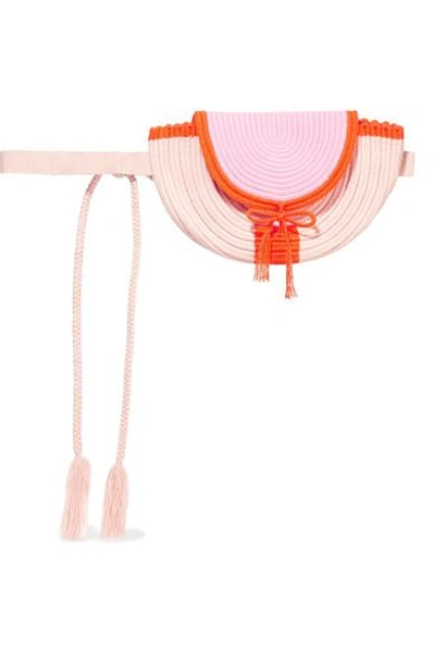 Shop Sophie Anderson Cara Woven Belt Bag In Blush