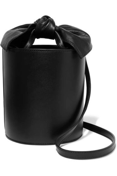 Shop Ulla Johnson Sophie Mini Leather Bucket Bag In Black