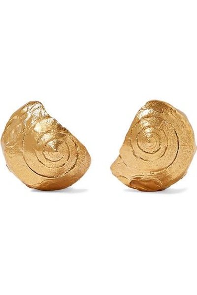 Shop Alighieri The Floating Questions Shell Gold-plated Earrings