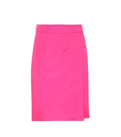 Shop Prada Wrap-front Skirt In Pink