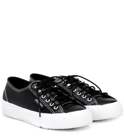 Shop Alexa Chung X Superga® Leather Sneakers In Black